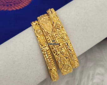 South Indian wedding jewellery One gram gold forming Bangles Set