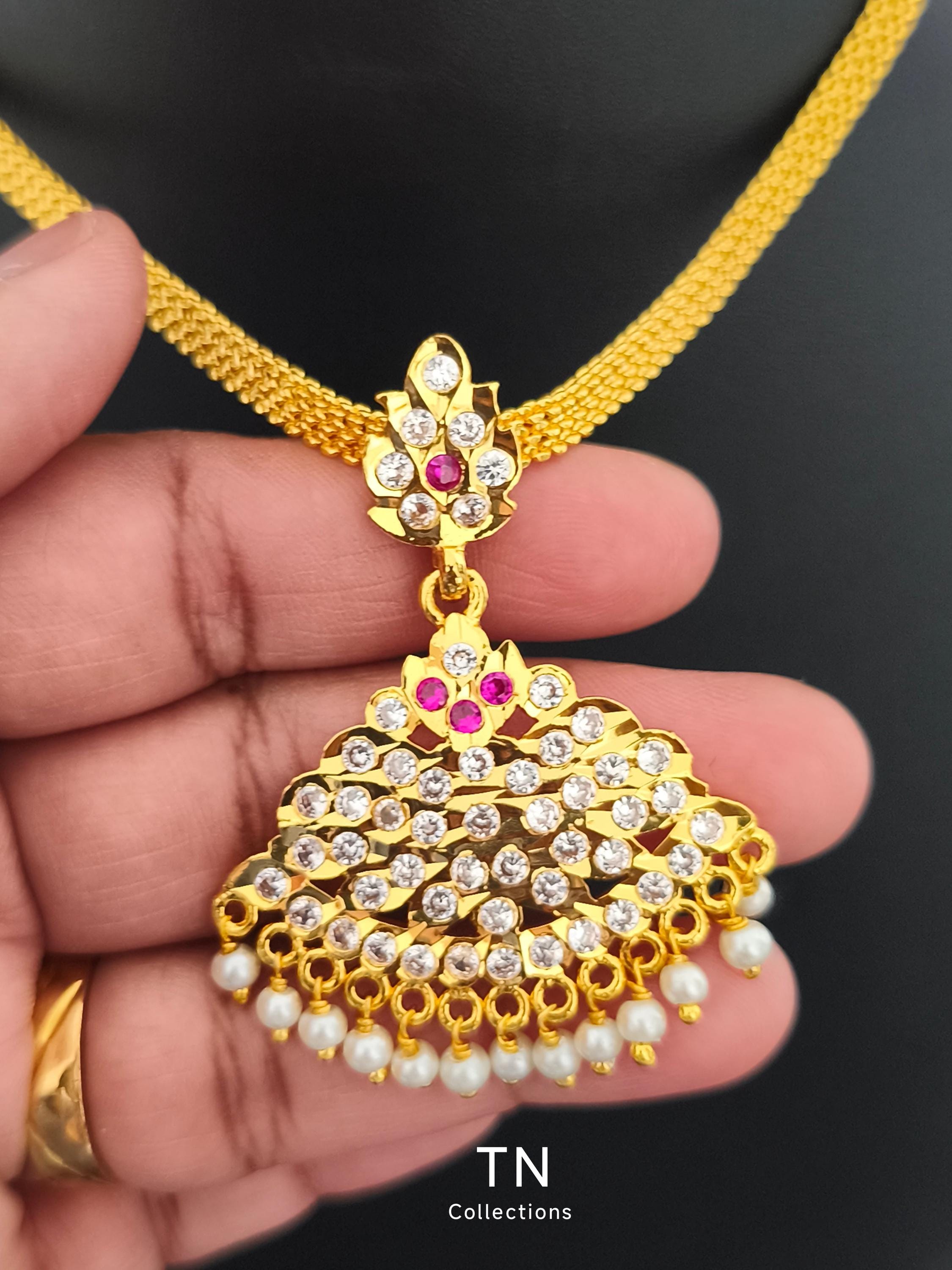 Traditional Impon Micro Gold Plated Attiyal/attigai/ Necklace - Etsy