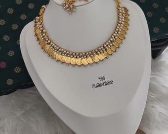 Matt / Antik / Gold Finish Halsketten mit Ohrringen