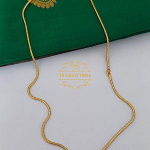 Micro chaîne thali unie plaquée or/bijou de mariage traditionnel kodi asiatique du sud de l'Inde