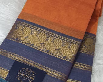 Pure handloom kanchi cotton sarees Southindian traditional temple wear