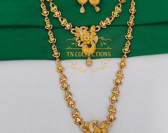 Trendiges, mattes Halbbraut-Schmuckset im südindischen asiatischen Hochzeitsstil – Modeschmuck