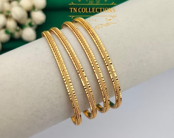 Ein Gramm Gold bilden Armreife Set südindisch asiatisch Hochzeit Imitatschmuck