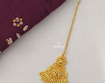 Micro vergoldet Maang Tikka asiatischen indischen Haarschmuck