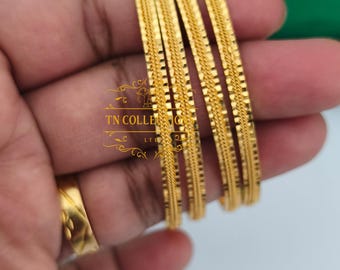 One gram gold forming bangles set south Indian Asian wedding imitation jewellery