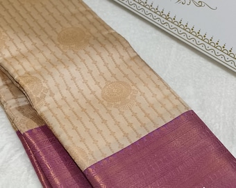Traditional Vairaoosi Soft Silk Saree: South Indian wedding ethnic women's wear Copper Zari Pallu