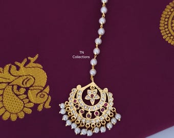Traditional Gold Finish Impon Tikkas (Nethichuddi)