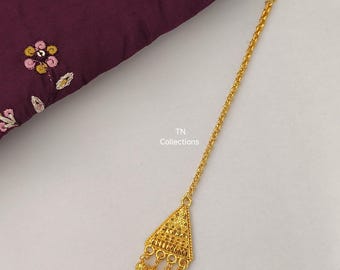 Micro gold plated Maang tikka Asian indian hair accessories imitation jewellery
