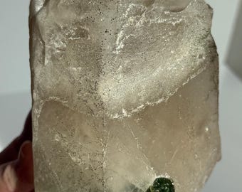 Cathedral Quartz with Green Tourmaline & Pyrite