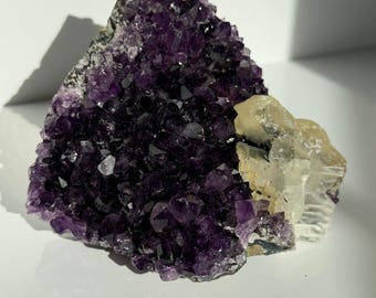 High Grade Amethyst Cluster with Calcite
