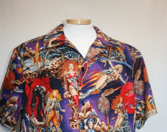 Handmade Unisex Semi-fitted Aloha Bahamas style shirt size XL
