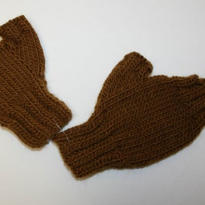 Handmade Unisex hand knitted fingerless gloves size Small