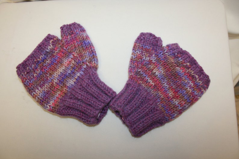 Handmade Hand knitted fingerless gloves in size medium image 1