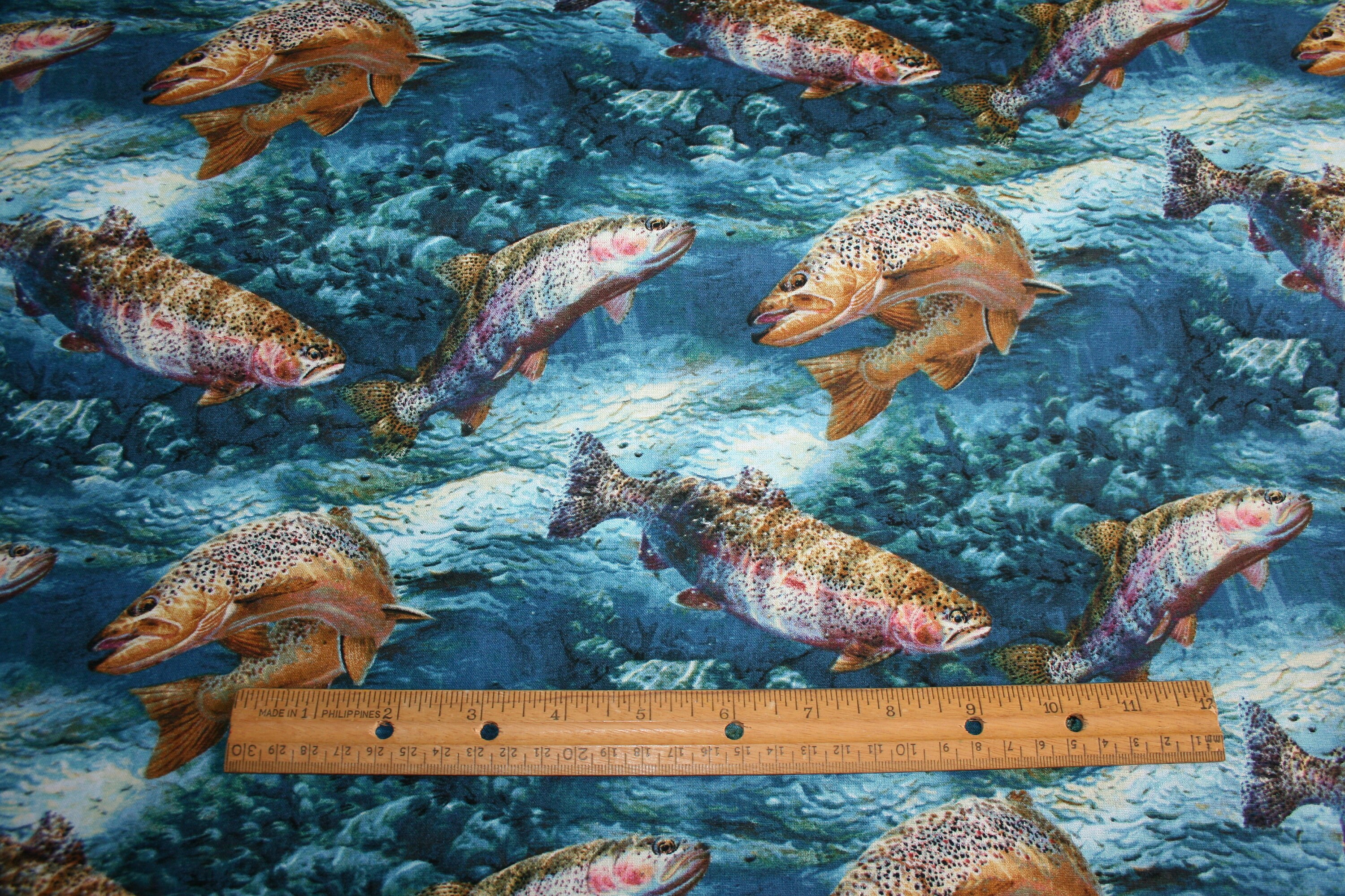 Fabric Springs Creative Trout Fabric by the Yard Etsy