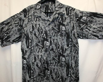 Handmade Zombie Aloha Tropical Bahamas Shirt Size Medium