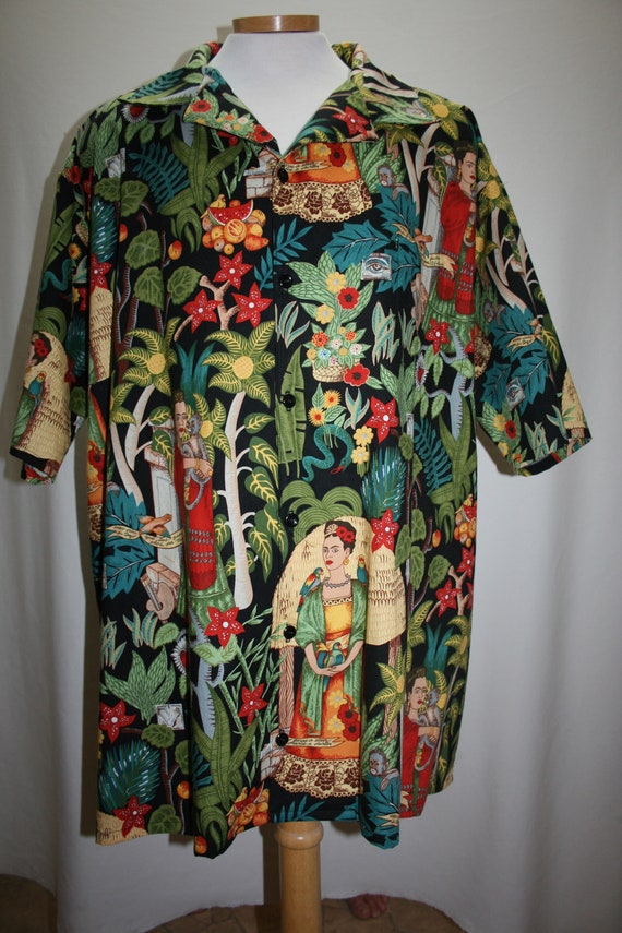 Handmade Frida Kahlo Aloha Shirt in 