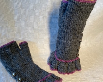 Boho Fingerless Gloves with Ruffle Size small-medium