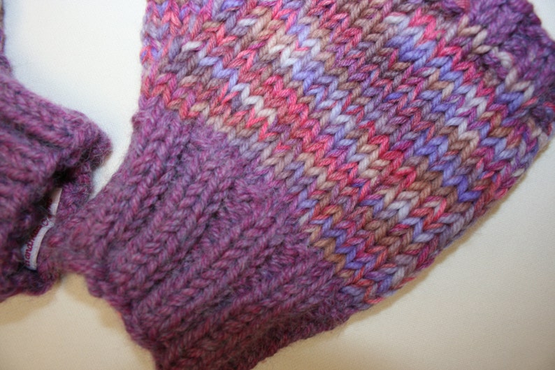 Handmade Hand knitted fingerless gloves in size medium image 2