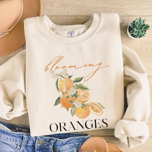 Blooming Oranges Fruit PNG, Orange Lovers, Vintage Orange, Digital Download, Sublimation PNG, Oranges Shirt PNG