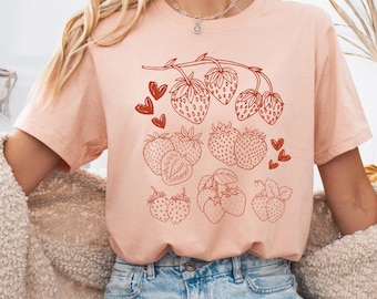 Strawberry Hearts Sublimation PNG, Strawberry Shirt Design (Digital Download)