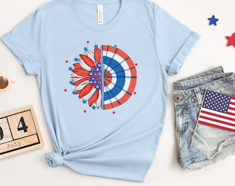 Floral Stars 4th of July PNG: Patriotic Design (Digital Download)