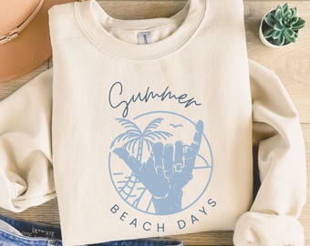 Summer Beach Days, png, retro oceaanontwerp (digitale download)