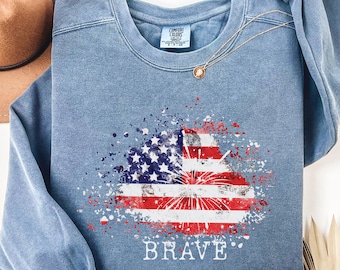 Brave July 4th PNG: Patriotic USA Flag (Digital Download)