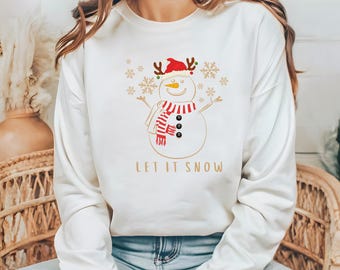 Christmas Snowman PNG: Let It Snow, Winter Sublimation (Digital Download)