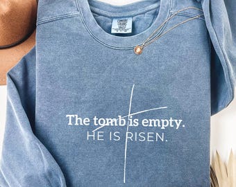 He Is Risen PNG: Easter Tomb Design (Digital Download)