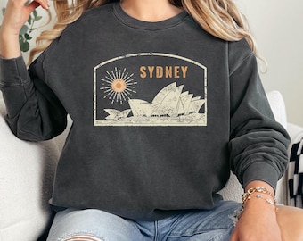 Australia Sweatshirt Sydney Opera House Unisex Comfort Colors Top Vacation Australian Sweater Crewneck Pullover Aussie Gift Travel Souvenir