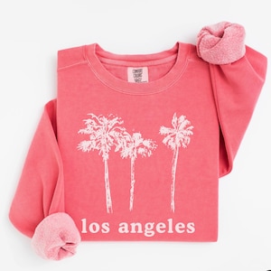 Los Angeles Sweatshirt Palm Tree Graphic California Sweater Unisex Comfort Colors Top LA Lover Gift SoCal Travel Souvenir Crewneck Pullover