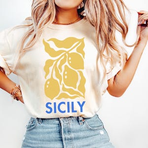 Sicilian Shirt Italian Gift Comfort Colors Top Lemon Shirt Sicily Gift Italy Travel Souvenir Tee Italia Summer Vacation Cute Citrus T-Shirt
