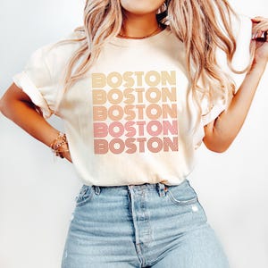 Chemise Boston des années 70 Style rétro confort couleurs haut vêtements unisexe cadeau bostonien tshirt vintage ville vacances d&#39;été porter t-shirt ras du cou vintage