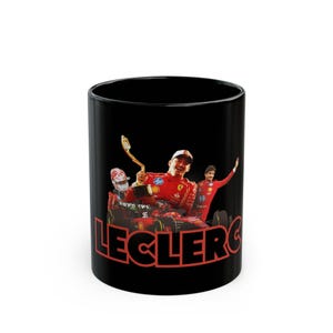 Charles Leclerc Ferrari F1 Black Mug Formula 1 Racing Gift Scuderia Ferrari Coffee Cup | F1 Driver Mug | Leclerc Fan Merch