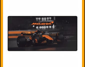 McLaren F1 Neon Mouse Pad – Papaya Orange Racing Desk Mat