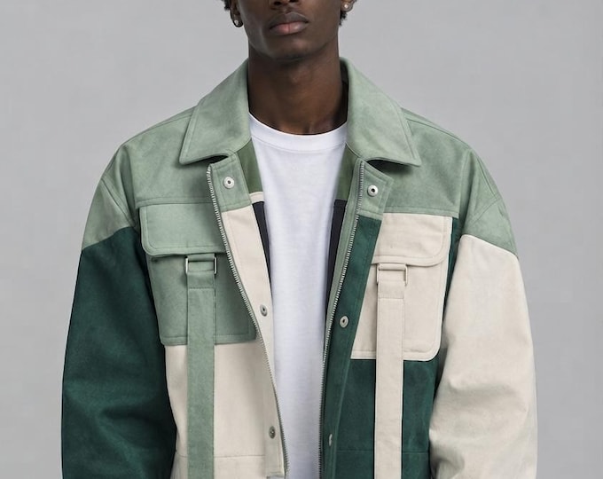 Men's Green Lambskin Leather Bomber Jacket – Slim Fit Genuine Handmade Casual Coat