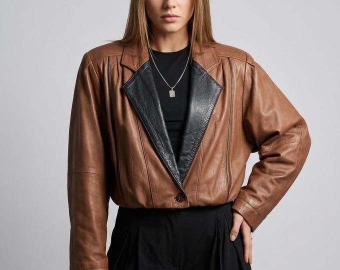 Women's Brown Lambskin Leather Bomber Jacket – Slim Fit Genuine Handmade Casual Coat