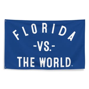 Bandiera grande Florida contro il mondo - 3x5 Sports Pride Tailgate Mancave Garage Wall Banner