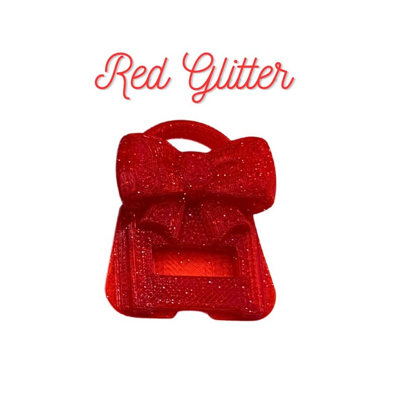 Bow Popper Soda Can Tab Opener Red Glitter