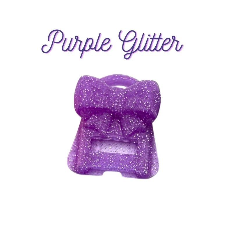 Bow Popper Soda Can Tab Opener Purple Glitter