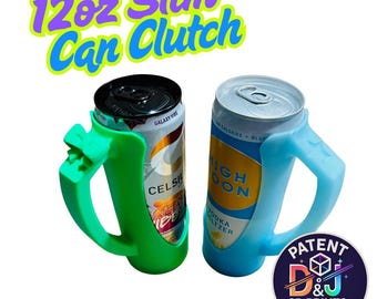 12oz Slim Can Clutch: Personalized Drink Holder, Special Designs (Many Colors)