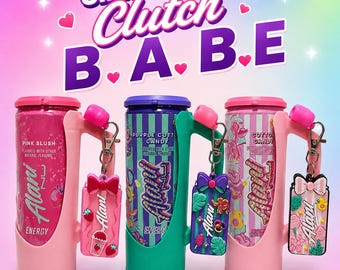Soporte para latas Slim Can Clutch B.A.B.E. (Big Accent Bow Edition) de 12 oz