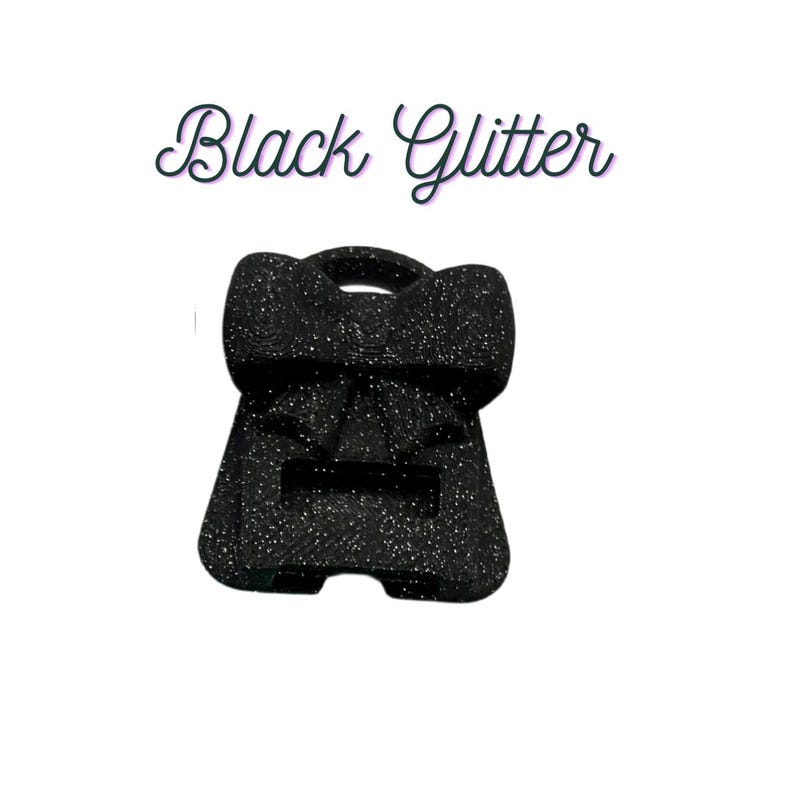 Bow Popper Soda Can Tab Opener Black Glitter