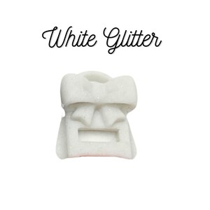 Bow Popper Soda Can Tab Opener White Glitter