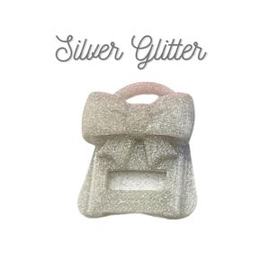 Bow Popper Soda Can Tab Opener Silver Glitter