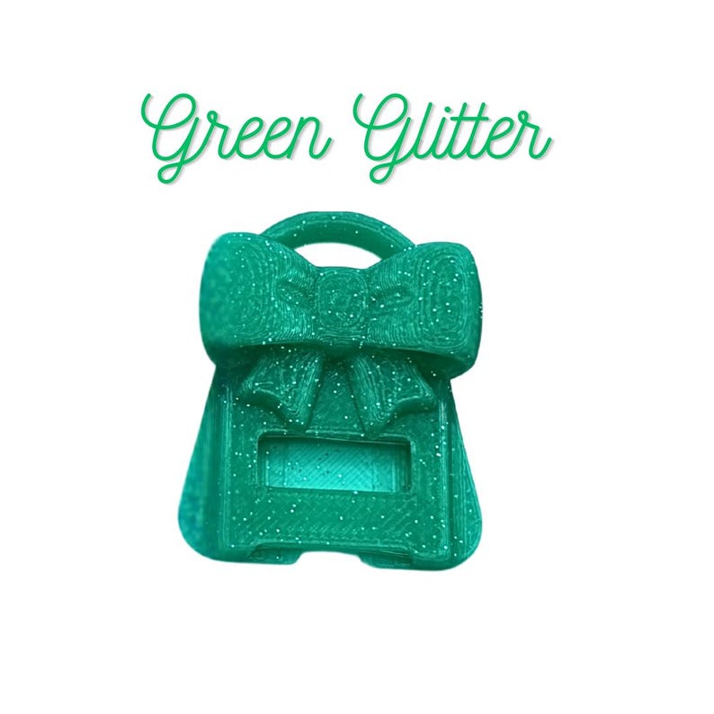 Bow Popper Soda Can Tab Opener Green Glitter