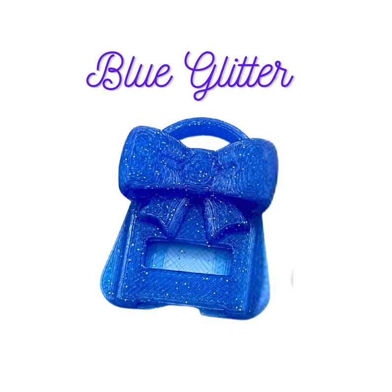 Bow Popper Soda Can Tab Opener Blue Glitter