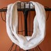 Fabric Infinity Scarf in White Textured Gauze Cotton