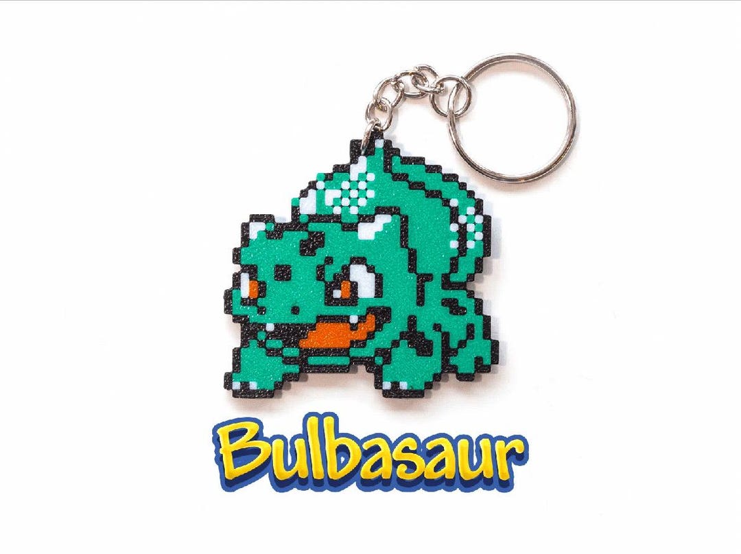 Starter Pokémon Pixel Keyrings – Charmander, Bulbasaur, Totodile & More ...