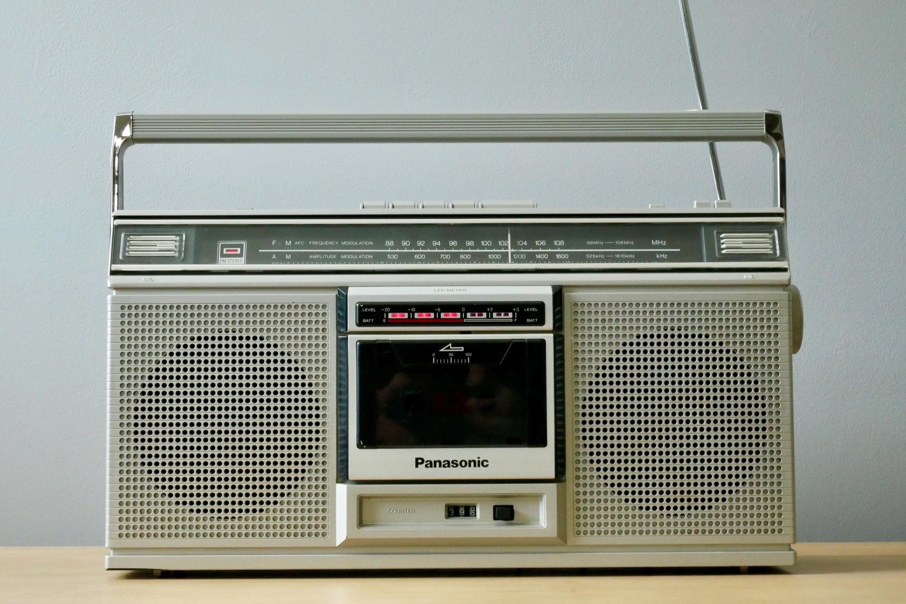 Classic 80s Panasonic Boombox RX-5020: LED Meter, Dual Mic Input